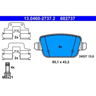 ATE Bremsbel?ge hinten Land Rover Freelander Volvo S80 V70 Xc70