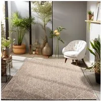 Carpettex Outdoorteppich Rauten Design, Rechteckig, Höhe: 5 mm, Outdoor Teppich Wetterfest Rauten Design Beige Küchen Terrasse Balkon