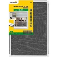 SCHELLENBERG Insektenschutz-Fensterrahmen "Insectstop Slide", ausziehbares Fliegengitter mit Aluminiumgewebe, ohne bohren, max. 50 x 142 cm in weiß und anthrazit