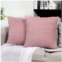 TAN.TOMI Kissenbezüge Kord Uni 2er Set Kissenbezug flauschig körnig Farbverlauf, Für Zierkissen Dekokissen Sofakissen Couchkissen vielen Farben