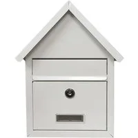 HTI-Living Briefkasten Briefkasten Amin Weiß mit Spitzdach (Stück, 1-St., 1 Briefkasten), zur Wandmontage