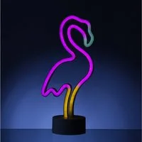 SATISFIRE LED Dekolicht LED NEON Figur FLAMINGO Neonlicht Schild Leuchtfigur Batterie USB 30cm, LED Classic, mehrfarbig / bunt
