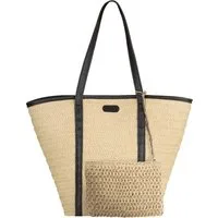 Janice Strandtasche Strandtasche 12 Liter Makati, Damen Sommertasche aus Stroh