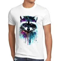 style3 T-Shirt Aquarell Waschbär raccoon zoo wald zoo raccoon usa