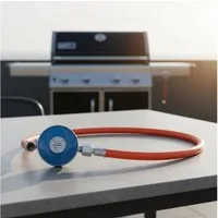Feel2Home Gasgrill 80cm Gas Schlauch + Druckminderer Gasregler Regeler Propan Butan, Set, Druckminderer+Schlauch, Sicherheitsventil