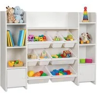 relaxdays Kinderregal groß mit Boxe, weiß