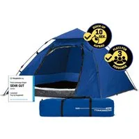 Lumaland Kuppelzelt Pop Up in 10 Sekunden aufgebaut, Wurfzelt Camping Festival 215x195x120cm robust wasserfest