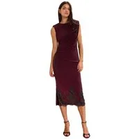 LIPSY Midikleid Lipsy Midi-Bodyconkleid mit Spitzensaum, Kurzgröße (1-tlg)