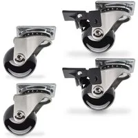 SO-TECH® Möbelrolle SWIFT, Ø 35, 50, 75 mm, belastbar bis 35 kg je Rolle, (4-St), Durchmesser 35 mm, schwarz, 2x mit und 2x ohne Feststeller