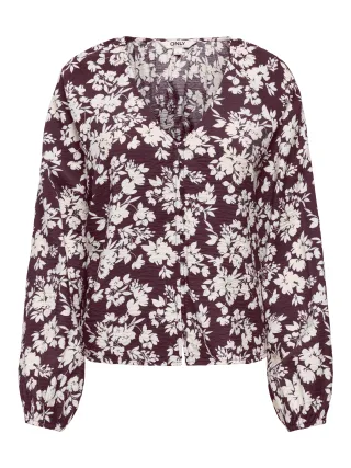 ONLY - ONLZION STRYLA L/S BUTTON TOP WVN Fig - Gr. - L