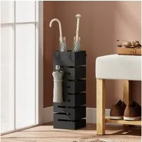 HOMCOM Schirmständer herausnehmbare Wasserauffangschale (Set, 1 St., Schirmständer mit Abtropfschale), Modern, Schwarz, Metall