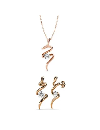 Spiralset - Rose Gold und Kristall