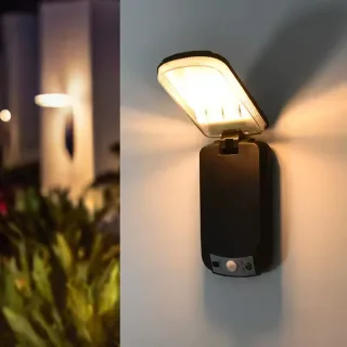 Elfeland Solar Powered Outdoor Wall Light Remote Control Waterproof 3 Lighting Modes Energy Saving Balcony Garden Decora