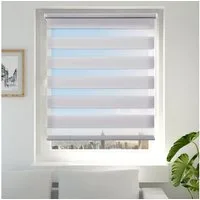 Doppelrollo Fensterrollos Ohne Bohren, Vkele, 130cm/160cm, klemmfix,klemmträger, Sonnenschutz, Lichtdurchlässig und Verdunkelnd.