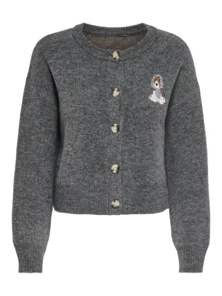 ONLY - ONLTEDDY LS CARDIGAN EX KNT Medium Grey Melange - Gr. - XS