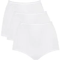 sloggi Maxislip 24/7 Cotton (3er Pack) höher geschnittene Passform, elastisch, Spitze, blickdicht, weich