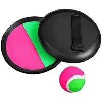 Jollystar Spielzeug-Gartenset Klettballspiel – Fangspiel mit 2 Handtellern & Ball