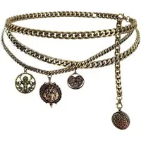 Alpenflüstern Kette mit Anhänger Trachten-Kettengürtel Münzen (antik-gold-farben)