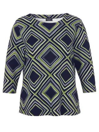 VIA APPIA DUE - Sweatshirt Rundhals 1/1 Arm Druck indigo multicolor - Gr. - 54