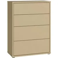 FORTE Kommode Alice Springs, Kommode 4 Schubkästen B/H/T 74,5/99,1/34,9 cm, Schubkästen mit Vollauszug, Grifflos, Push to open