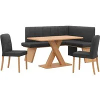 OTTO home Eckbankgruppe Nina, (Set, 4-tlg., 4er), Sitzgruppe Esszimmer Stühle Tisch und Bank bequem gepolstert