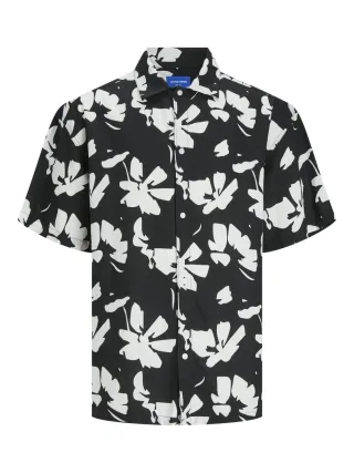 JACK&JONES - JORFARO LINEN AOP OVERSIZED SHIRT SS - Gr. - XL