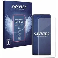 Savvies Displayschutzglas Schutzglas für Samsung Galaxy A51, 3 Stück, Displayschutz 9H Glas Klar Transparent