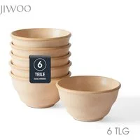 JIWOO Schüssel 6er Ø11,7cm, Müslischale Eisschale FrühstückSchale Dessertschale, Keramik, (Schaleset, 6-tlg), Bowl, Hochwertiges Schalen Orange Schale Mikrowellenofen Spülmaschine