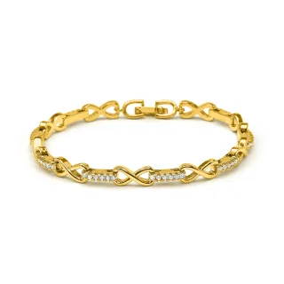 Luxenter Armband mit funkelnden Zirkonia-Steinen, 18 Karat Gelbgold-Finish – Raak