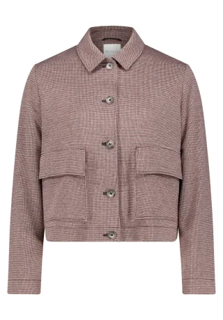 Betty & Co - Kurzblazer im Boxy Fit grau/rot - Gr. - 36
