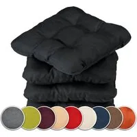 sunnypillow Stuhlkissen 4er Set Stuhlkissen 45x45 cm Bequeme 8cm, Polsterauflage Auflage für Stühle / Bänke