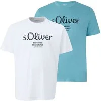 s.Oliver T-Shirt Big Size (2-tlg) Rundhals, kurzarm, Logo-Aufdruck