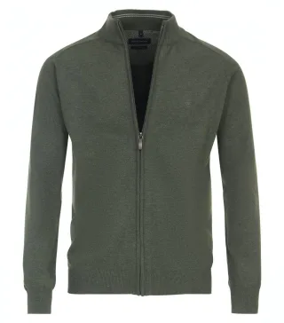 CASAMODA - Strickjacke mit Reißverschluss grün - Gr. - 3XL