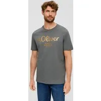 s.Oliver Kurzarmshirt T-Shirt T-Shirt aus Baumwolle mit Label-Print