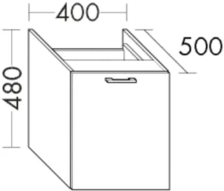 Burgbad Unterschrank Sys30 PG3 Diago 520x400x500 Weiß Hochglanz, WUYV040F1507 WUYV040F1507