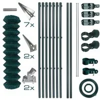ESTEXO Gartenzaun Maschendrahtzaun Komplettset 1,25 x 15 m Zaunset Einschlaghülsen Zau