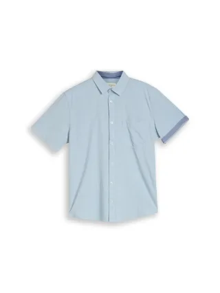 Tom Tailor - Regular Fit Kurzarmhemd aus Baumwolle light blue dot structure - Gr. - L