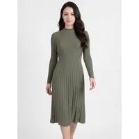 PEKIVESSA Strickkleid Midikleid tailliert weicher Strick mit ausgestelltem Rockteil