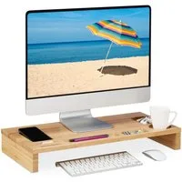 relaxdays Monitorständer aus Bambus
