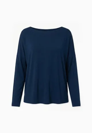 Viscose Oversize Longsleeve MARINEBLAU