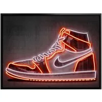 K&L Wall Art Poster Poster Mielu Neon Streets Kult Nike Straßenkunst Sneaker, Wohnzimmer Wandbild modern