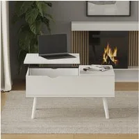 Vicco Couchtisch Stora, Weiß, 76 x 45 cm mit Liftfunktion (1-St)