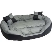 Hossi's Wholesale Tierbett Tierbett Hundekissen Hundebett M 85x70x20cm grau weich Wendekissen
