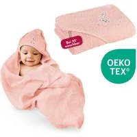 Clinotest Kapuzenhandtuch Kuscheliges Handtuch für Babys, 80x80 cm, verschiedene Farben, 100% Baumwolle, Saugstarkes Badehandtuch mit Kapuze