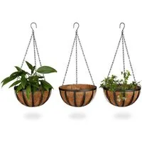 relaxdays Blumenampel 3er Set 30 cm
