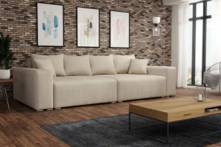 Big Sofa Couchgarnitur REGGIO Megasofa mit Schlaffunktion Beige