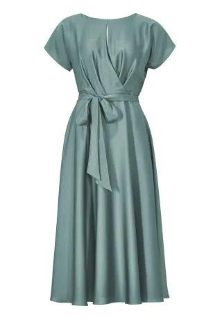 SWING - Cocktailkleid aus Satinchiffon magic green - Gr. - 42