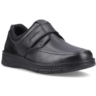 Hush Puppies Forde Leder Slipper für Herren mit Touch-Verschluss in Schwarz
