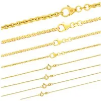 HOPLO Goldkette Goldkette Ankerkette rund Länge 38cm - Breite 1,6mm - 333-8 Karat Gold, Made in Germany