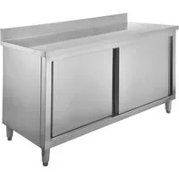 GastroHero Hochschrank Arbeitsschrank ASSB187A Aufkantung mm Edelstahl Schrank mit Stauraum K